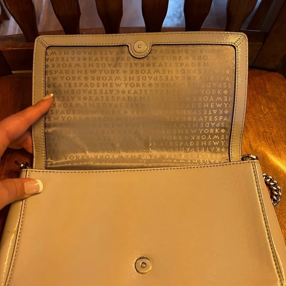 Kate Spade Gray Shoulder Bag Purse Chained Strap
